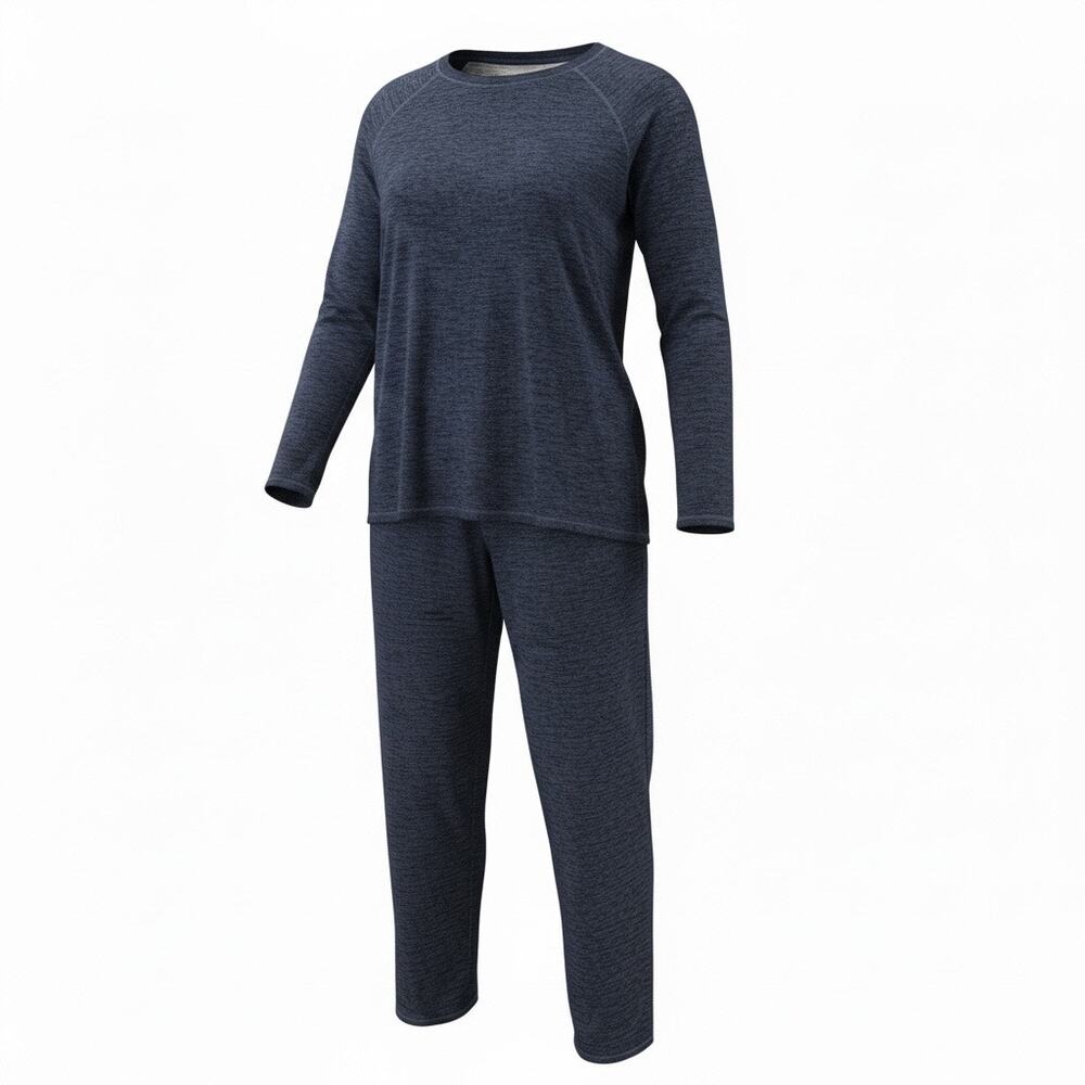 ClimateRight by Cuddl Duds Set Denim Blue XL Top XXL Pants Stretch Lounge Knit - Picture 2 of 16